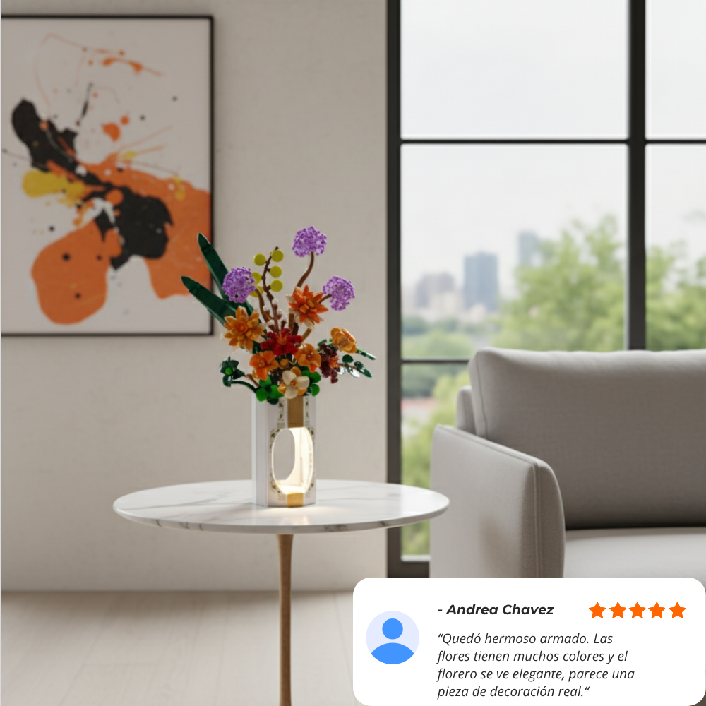 Jarrón Floral con Florero Luminoso (890 pzas)