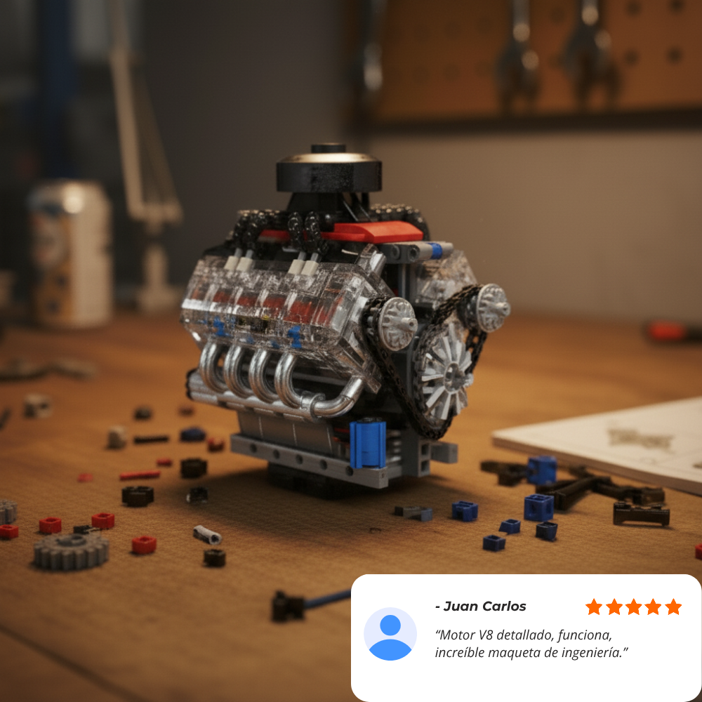 Mould King Motor LSX454 V8 con batería y motor eléctrico (480 pzas)
