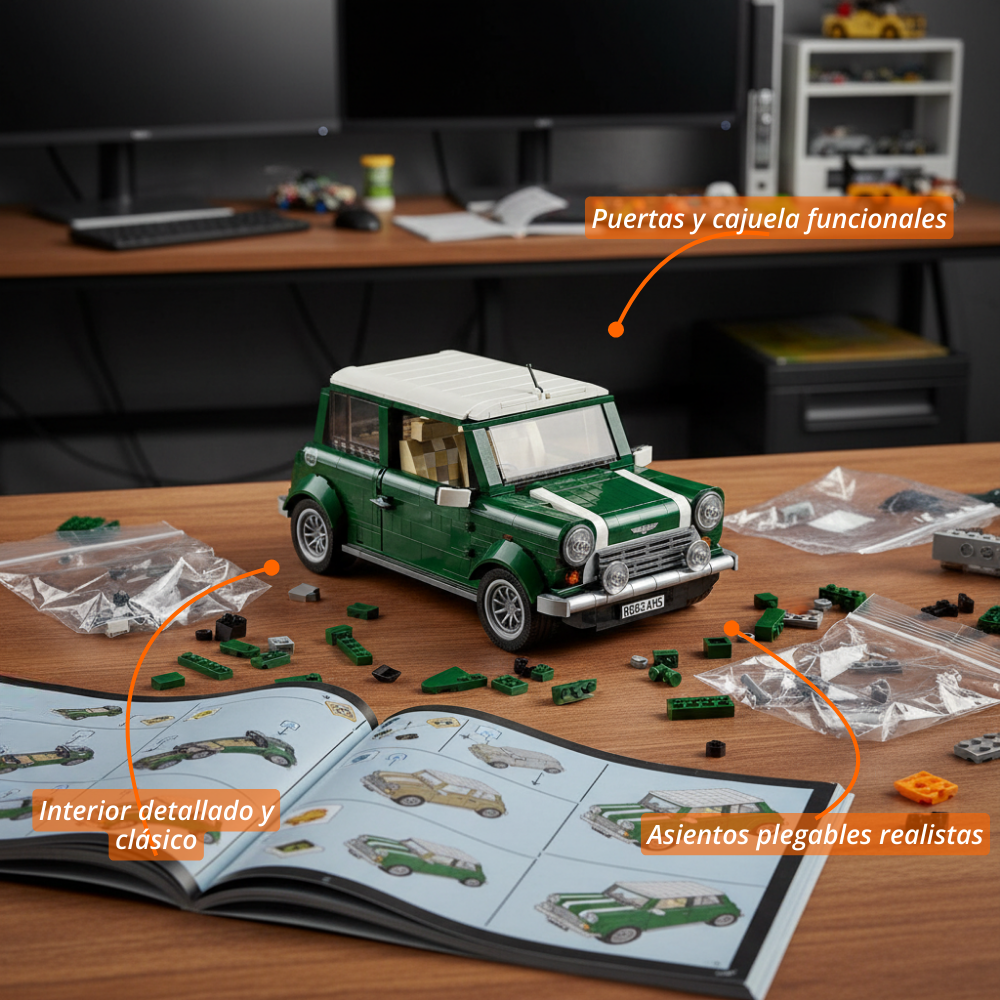 Auto Mini Clásico Verde – Set de Construcción (1077 piezas)