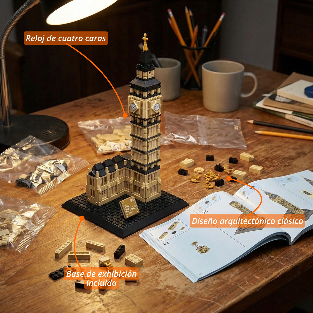 WANGE Big Ben – Torre Elizabeth: Set de Construcción (891 piezas)