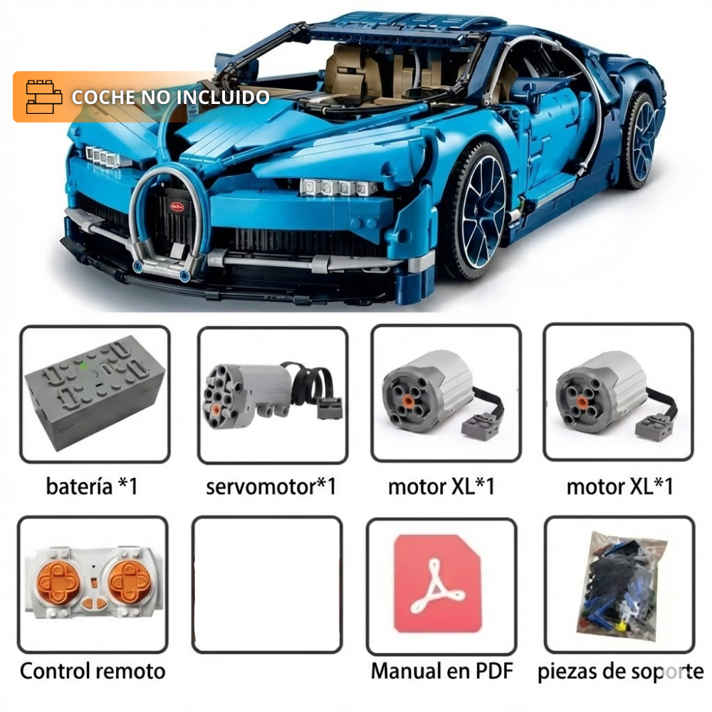 Kit de Motor Compatible con Super Deportivo Azul (Escala 1:8)