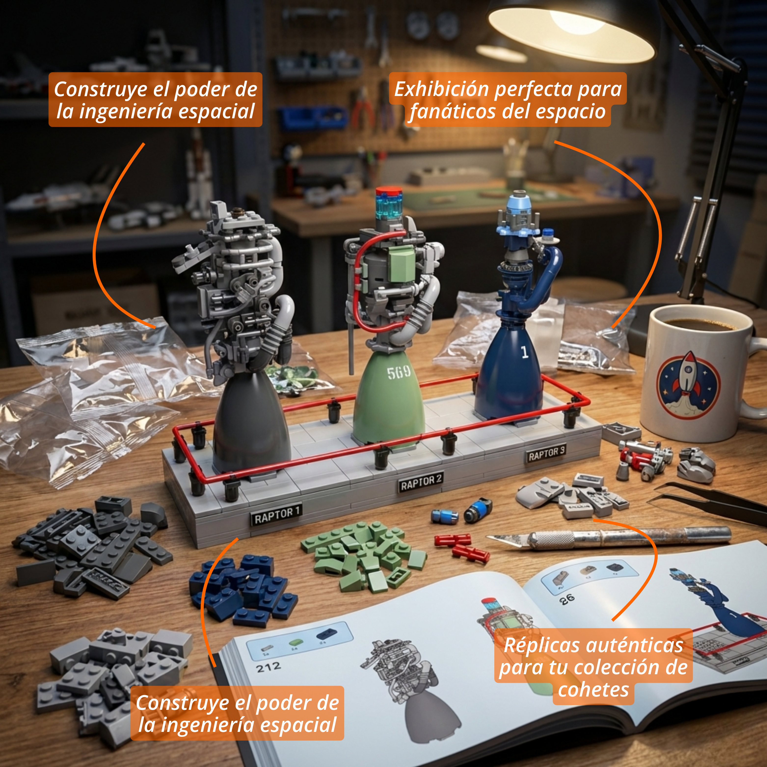 Motor De Cohete Aeroespacial (496 pzas)