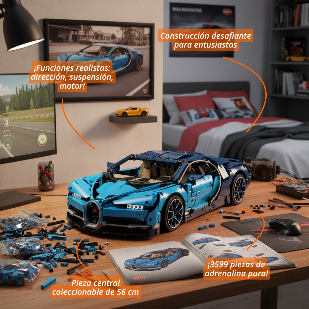 Super Deportivo Azul – Escala 1:8 (3599 pzas)