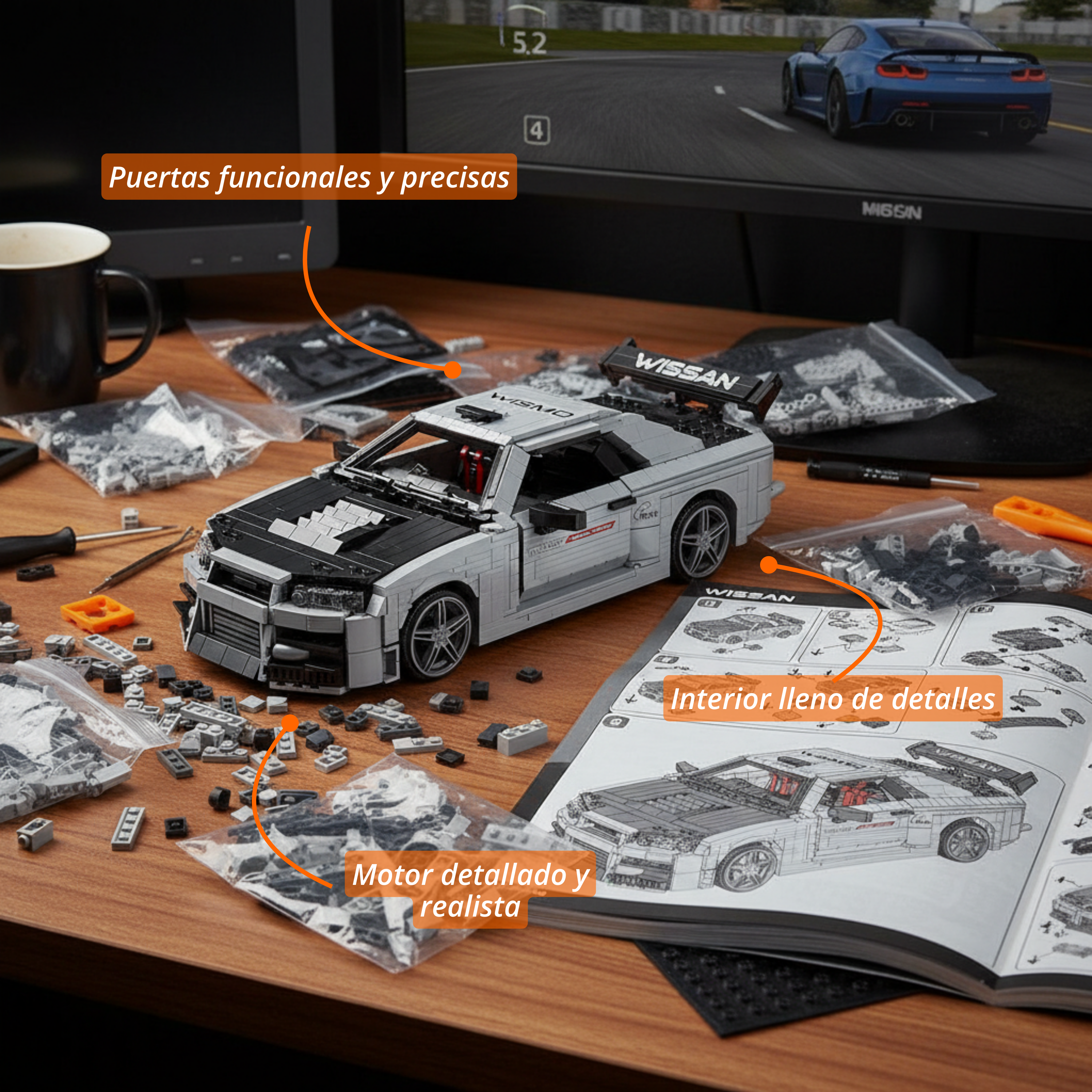 Mould King Skyline GTR R34: Kit de Colección (1471 pzas)