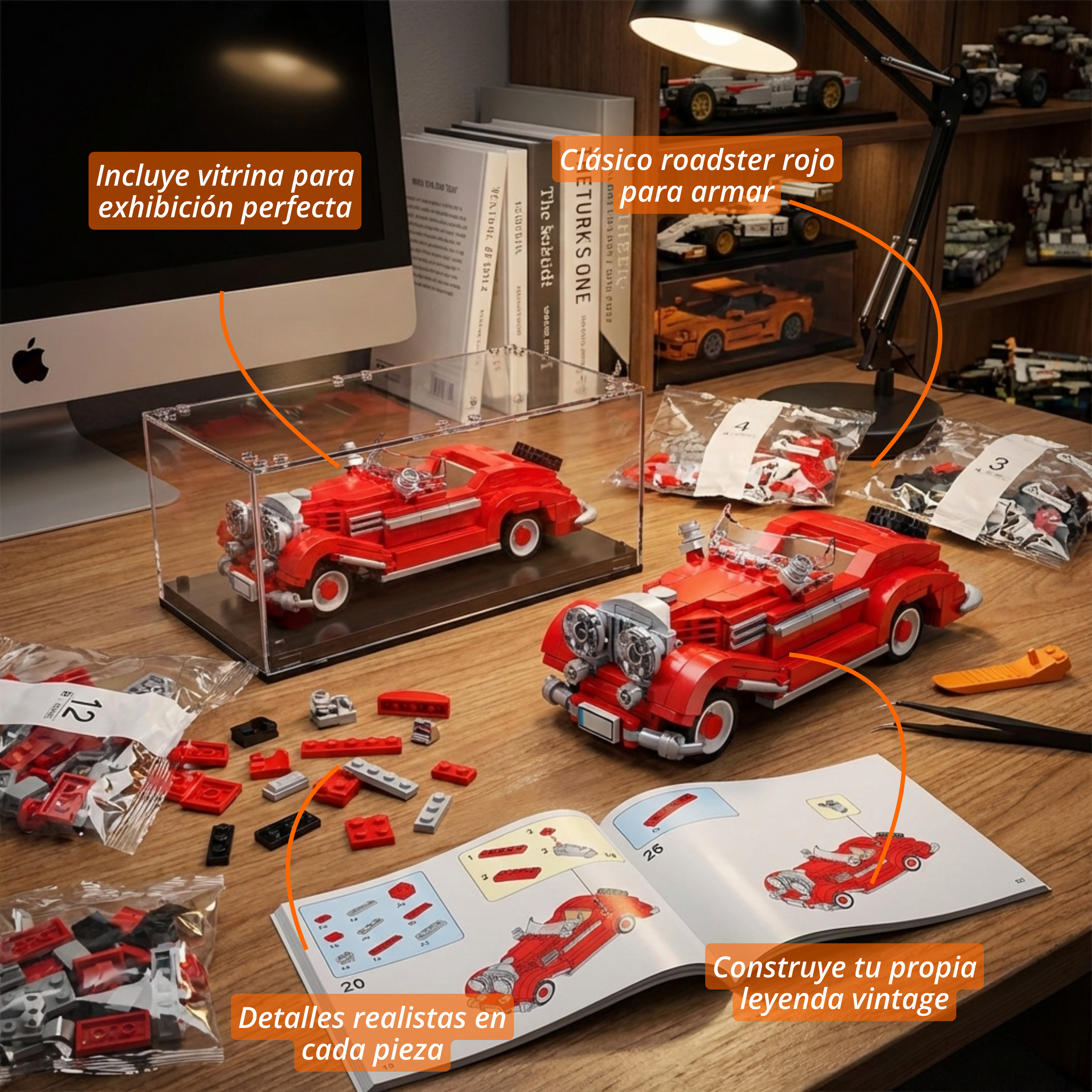 TYCOLE Vintage Rojo con vitrina acrílica (319 pzas)