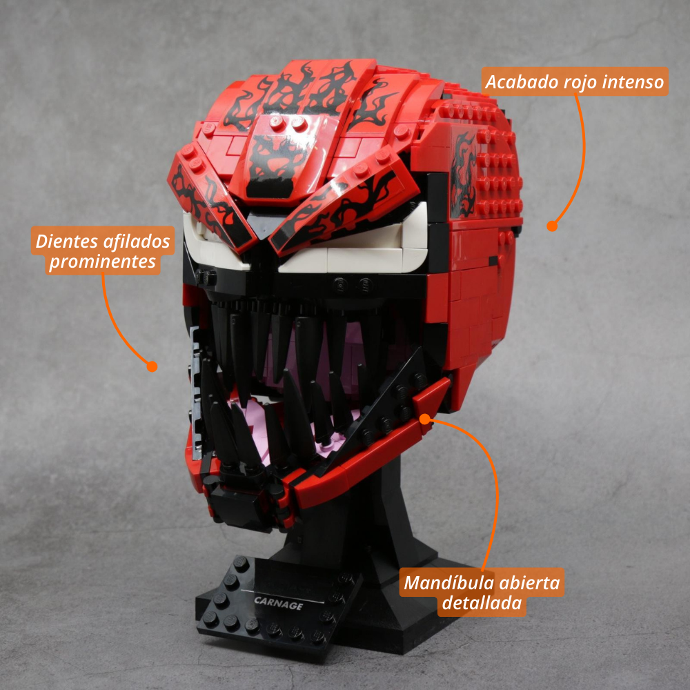 Máscara del Villano Arácnido Rojo – Set de Construcción (546 Piezas)