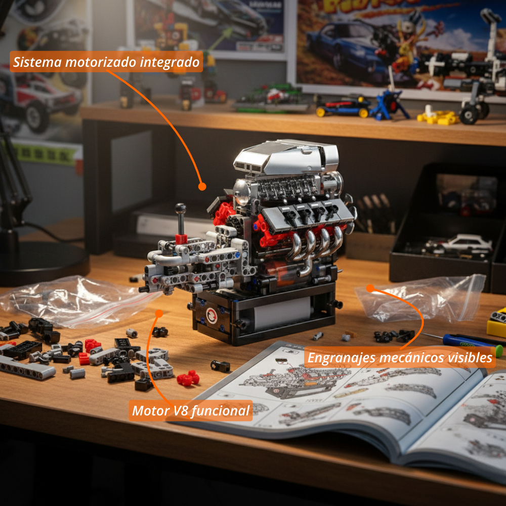 Mould King Motor Dodge V8 con Motor Eléctrico (855 pzas)