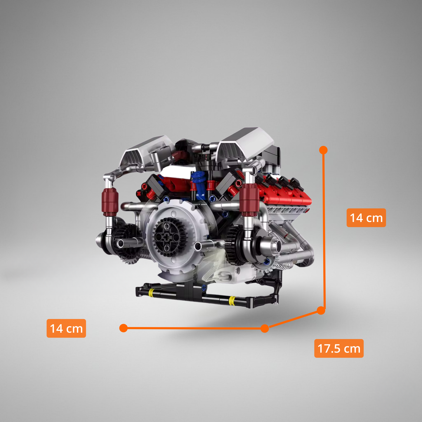 KAIXING Motor V8 con batería y motor eléctrico (700 pzas)