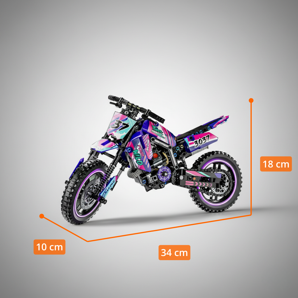 Motocross Modelo Morado Escala 1:10 (476 pzas)