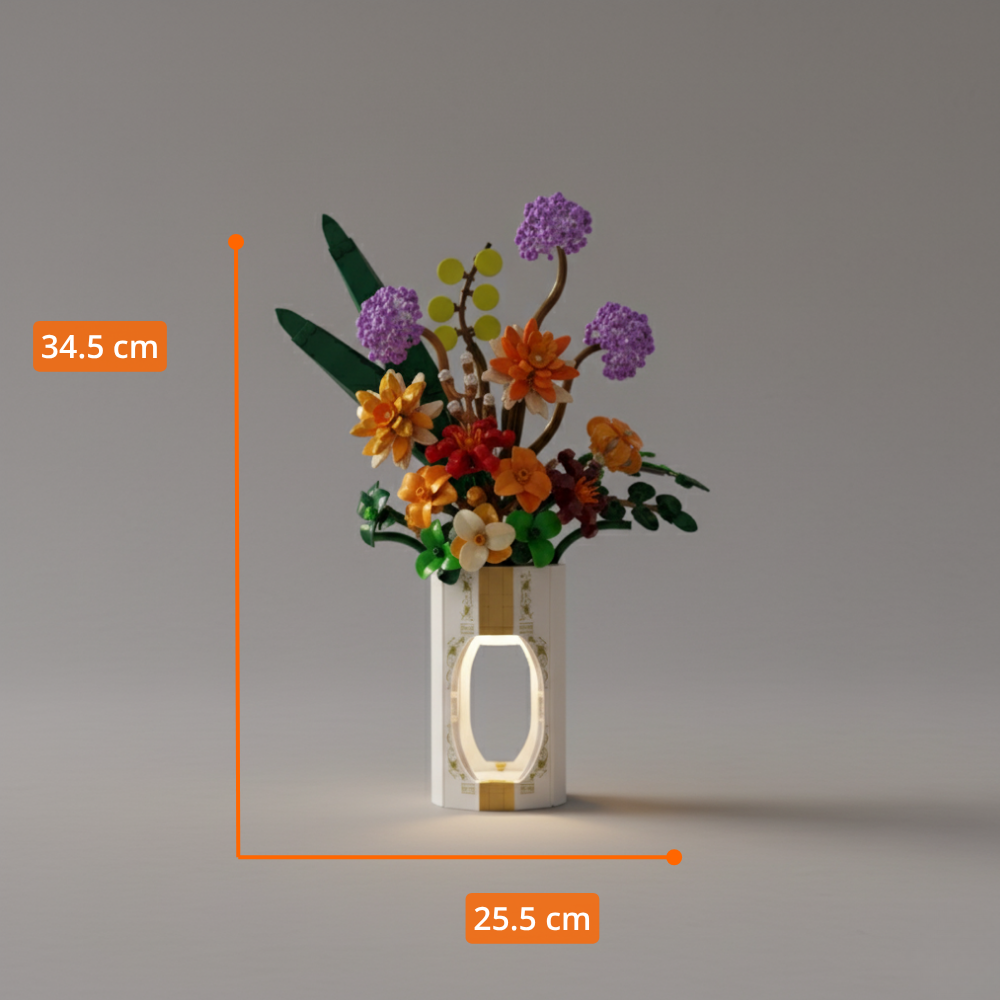 Jarrón Floral con Florero Luminoso (890 pzas)