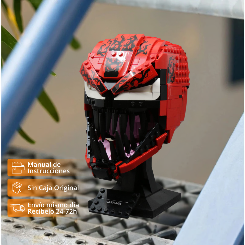Máscara del Villano Arácnido Rojo – Set de Construcción (546 Piezas)
