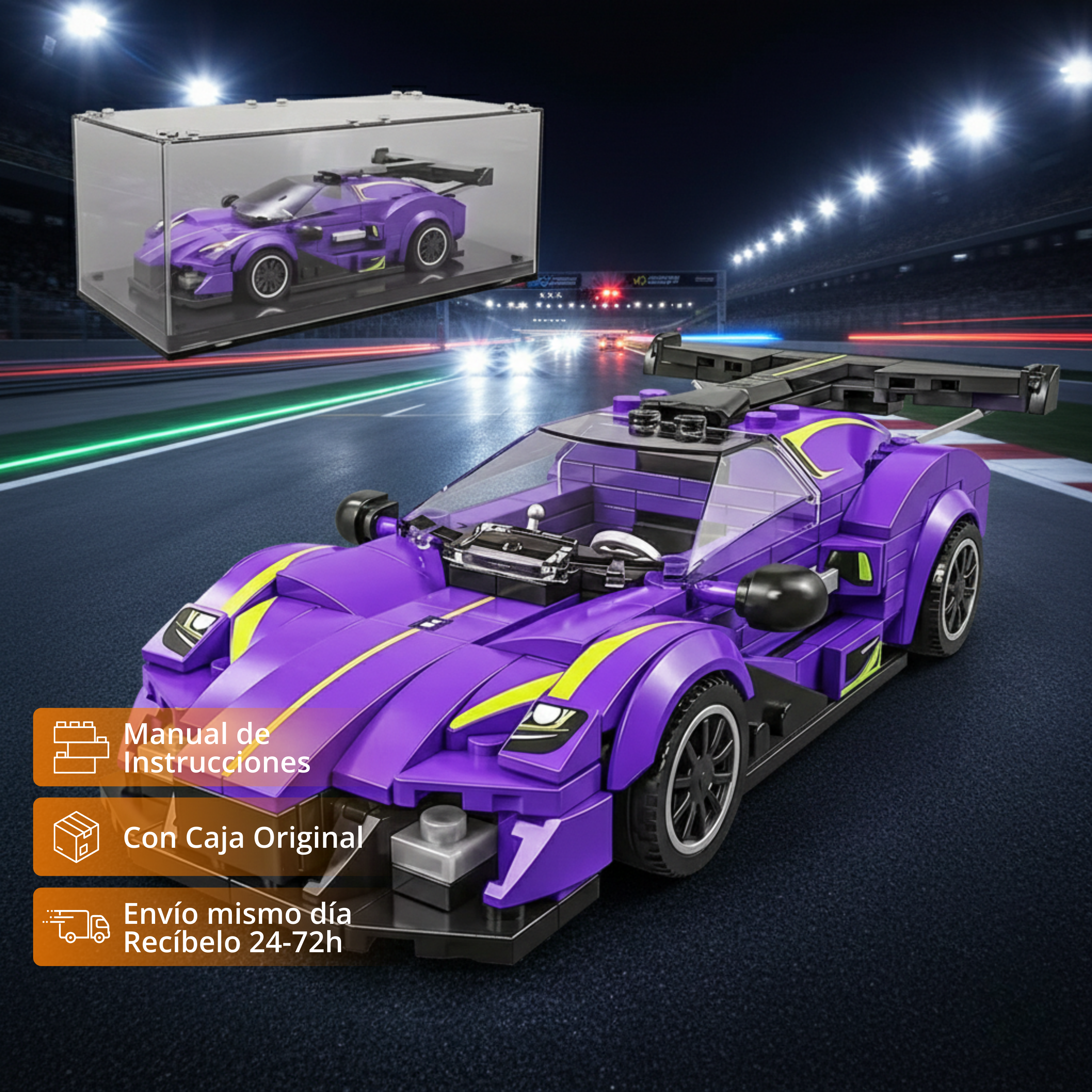 TYCOLE Deportivo Morado con vitrina acrílica (331 pzas)