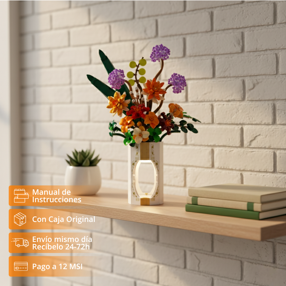 Jarrón Floral con Florero Luminoso (890 pzas)