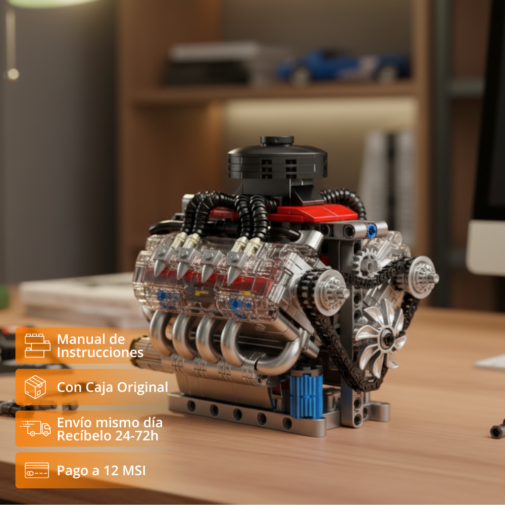 Mould King Motor LSX454 V8 con batería y motor eléctrico (480 pzas)