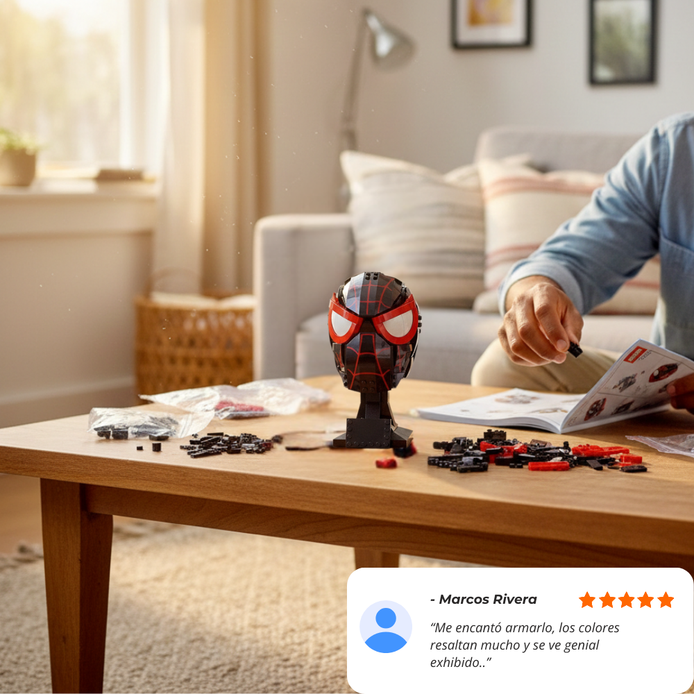 Máscara del Héroe Arácnido – Set de Construcción (487 Piezas)