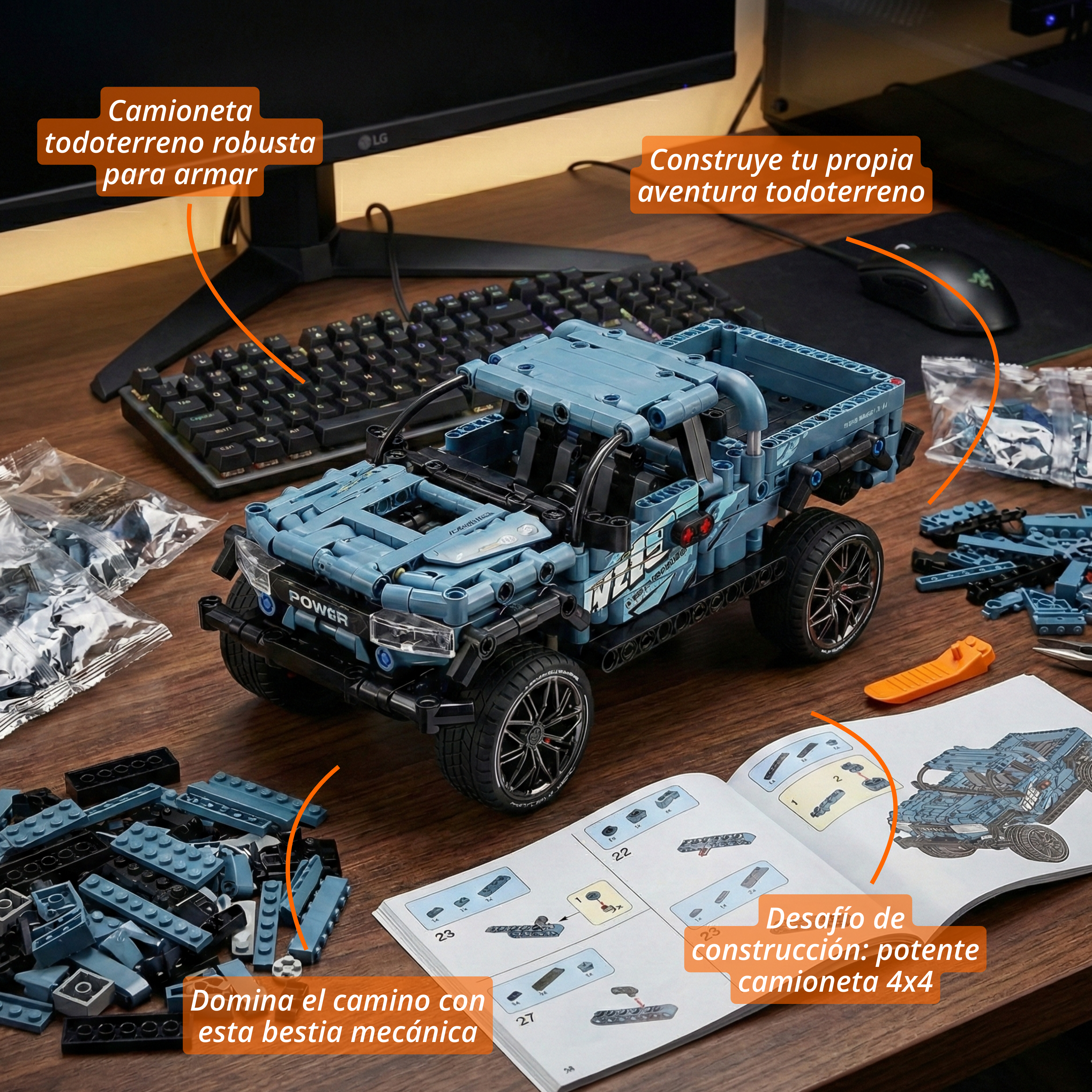 Troca T-Rex Pickup 4x4: Set de Construcción (555 Piezas)