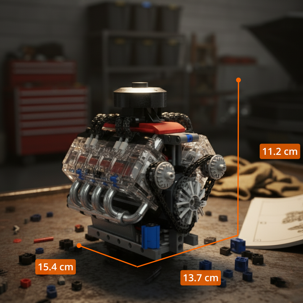 Mould King Motor LSX454 V8 con batería y motor eléctrico (480 pzas)