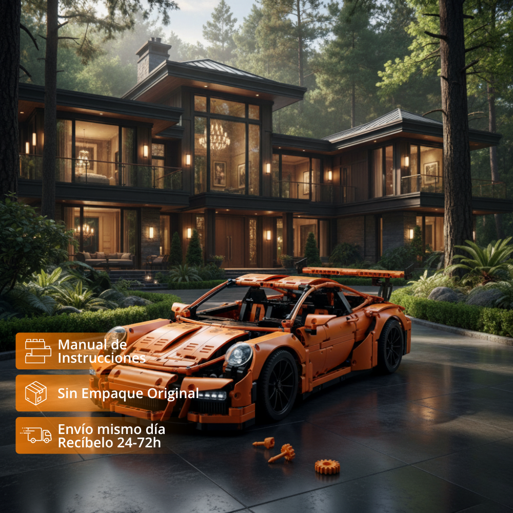 911 GT3 Deportivo Naranja Escala 1:8  (2704 pzas)