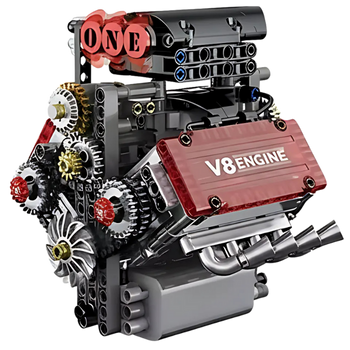 Motor V8 con batería y motor eléctrico (478 pzas) - imagen destacada 2