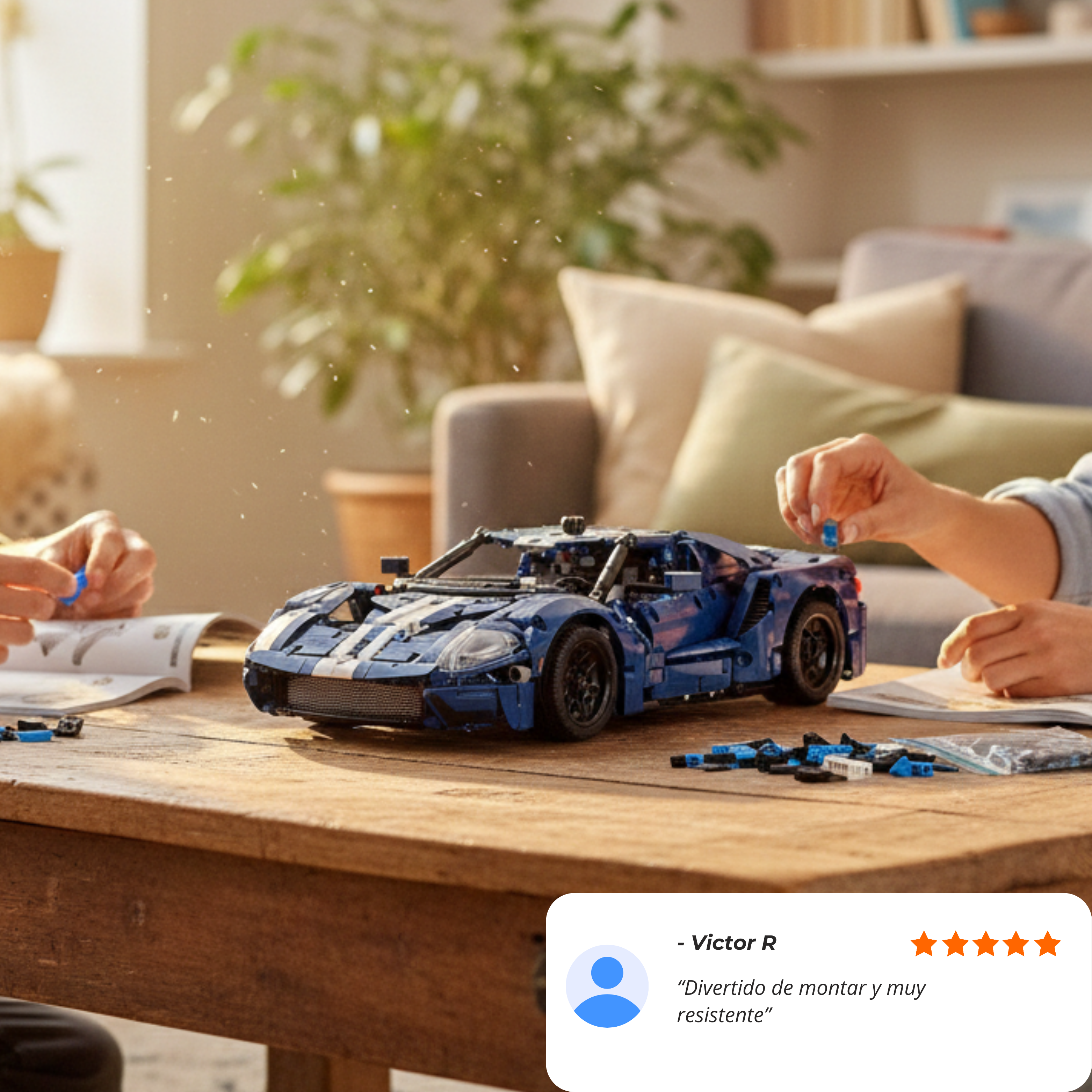 Ford GT: Deportivo GT Azul Escala 1:12 (1466 pzas)