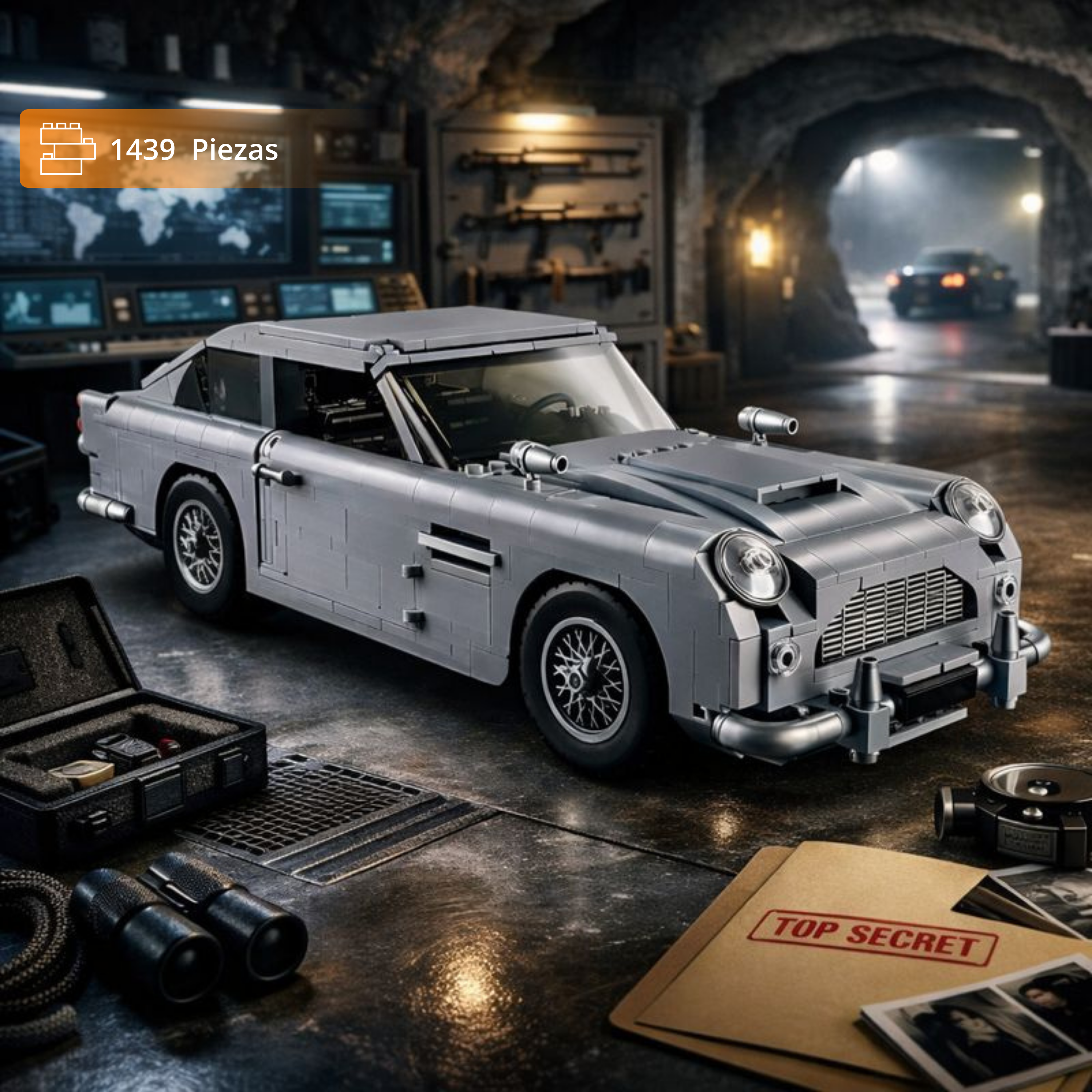 Aston Martin DB5: Vehiculo del Espía Clásico (1439 pzas)