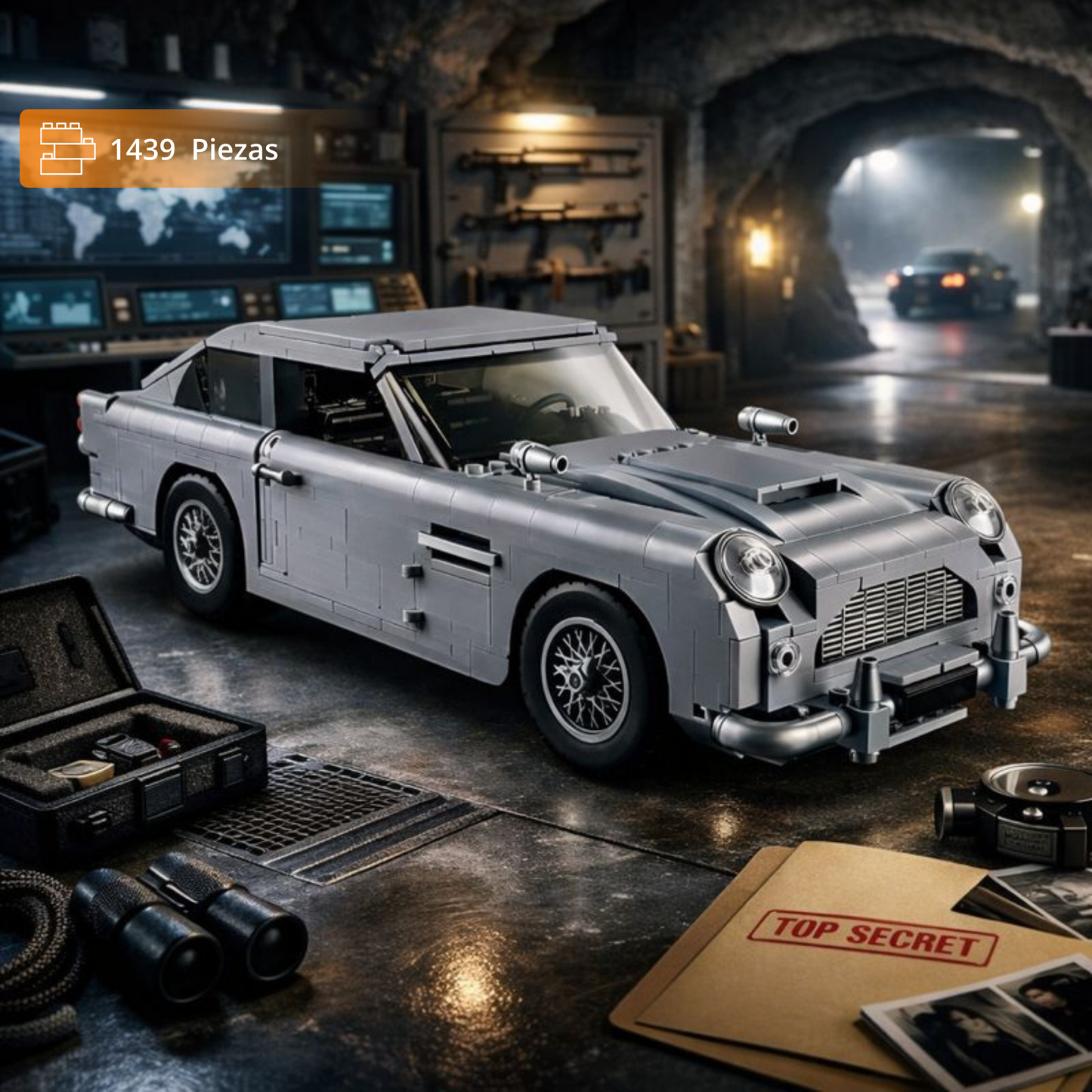 Aston Martin DB5: Vehiculo del Espía Clásico (1439 pzas)