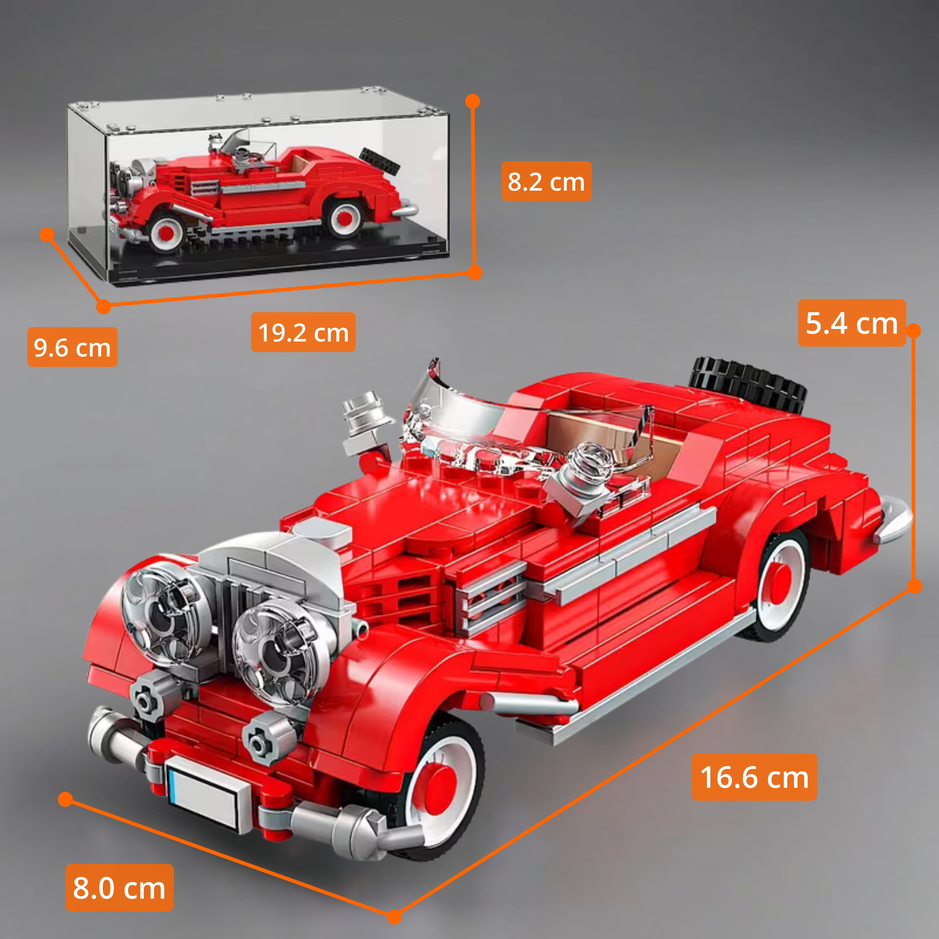 TYCOLE Vintage Rojo con vitrina acrílica (319 pzas)