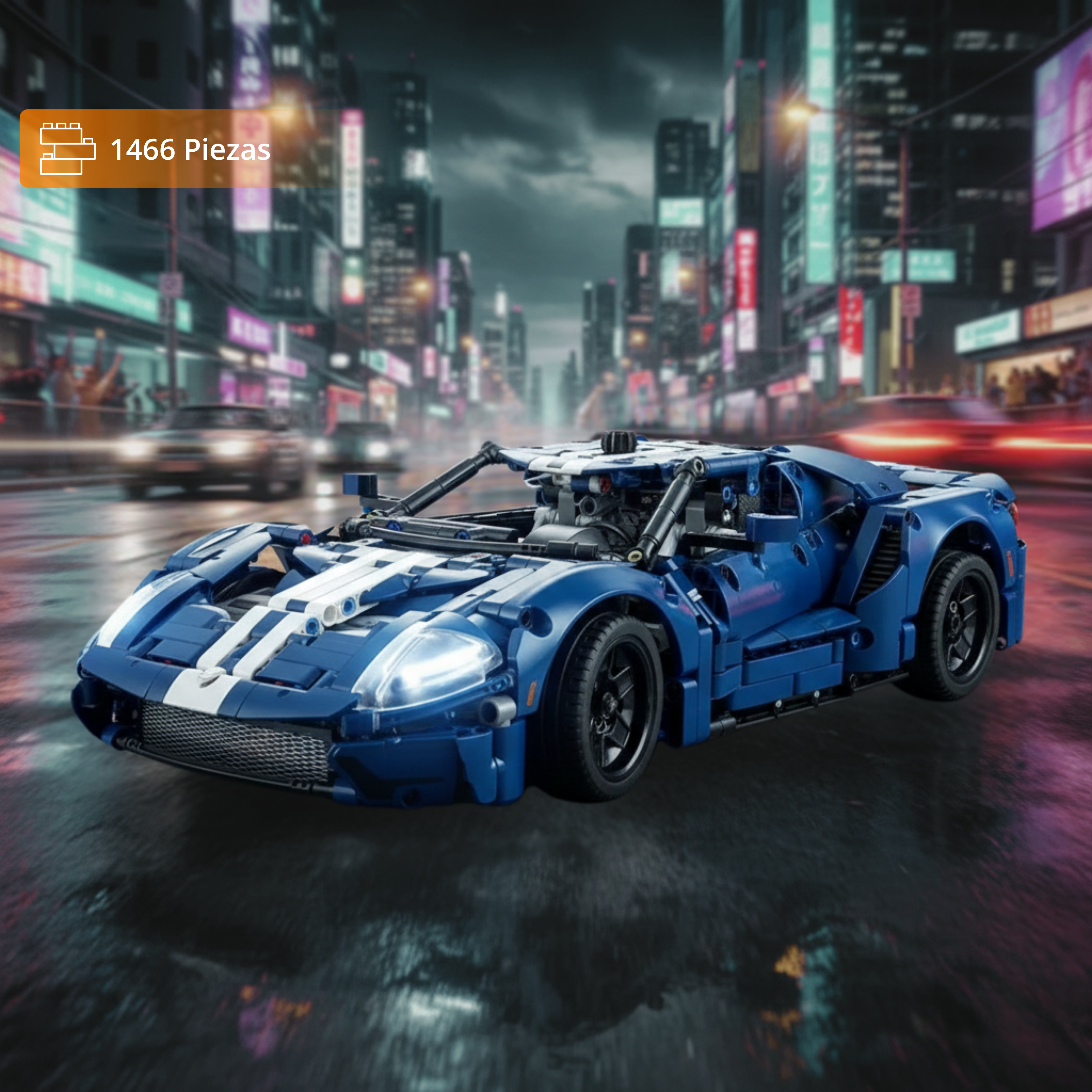 Ford GT: Deportivo GT Azul Escala 1:12 (1466 pzas)