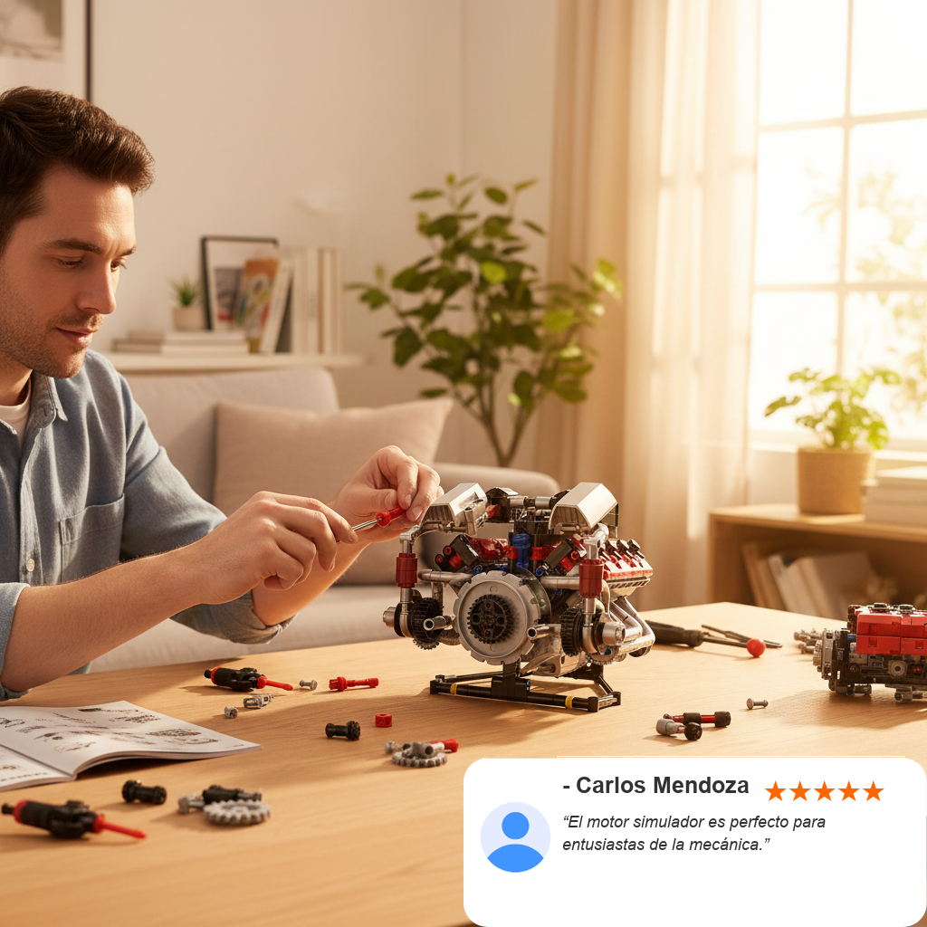 KAIXING Motor V8 con batería y motor eléctrico (700 pzas)